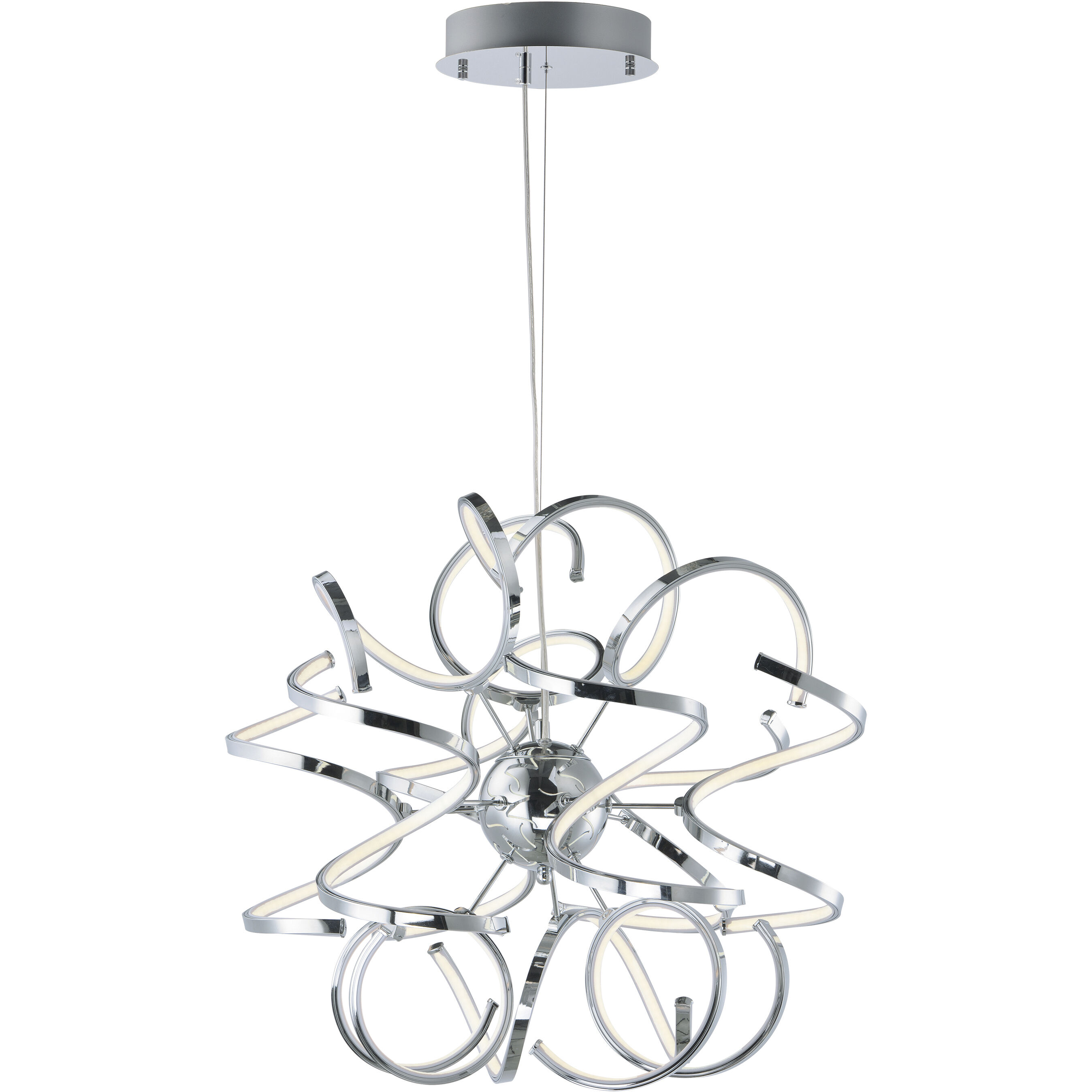 Chaos LED 23.5 inch Polished Chrome Single Pendant Ceiling Light
