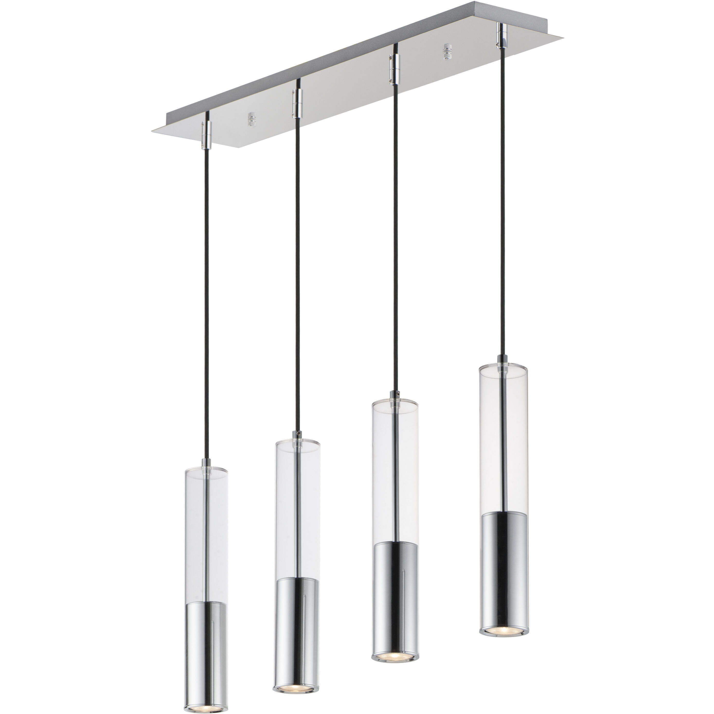 Torch Linear Pendant Ceiling Light in Polished Chrome