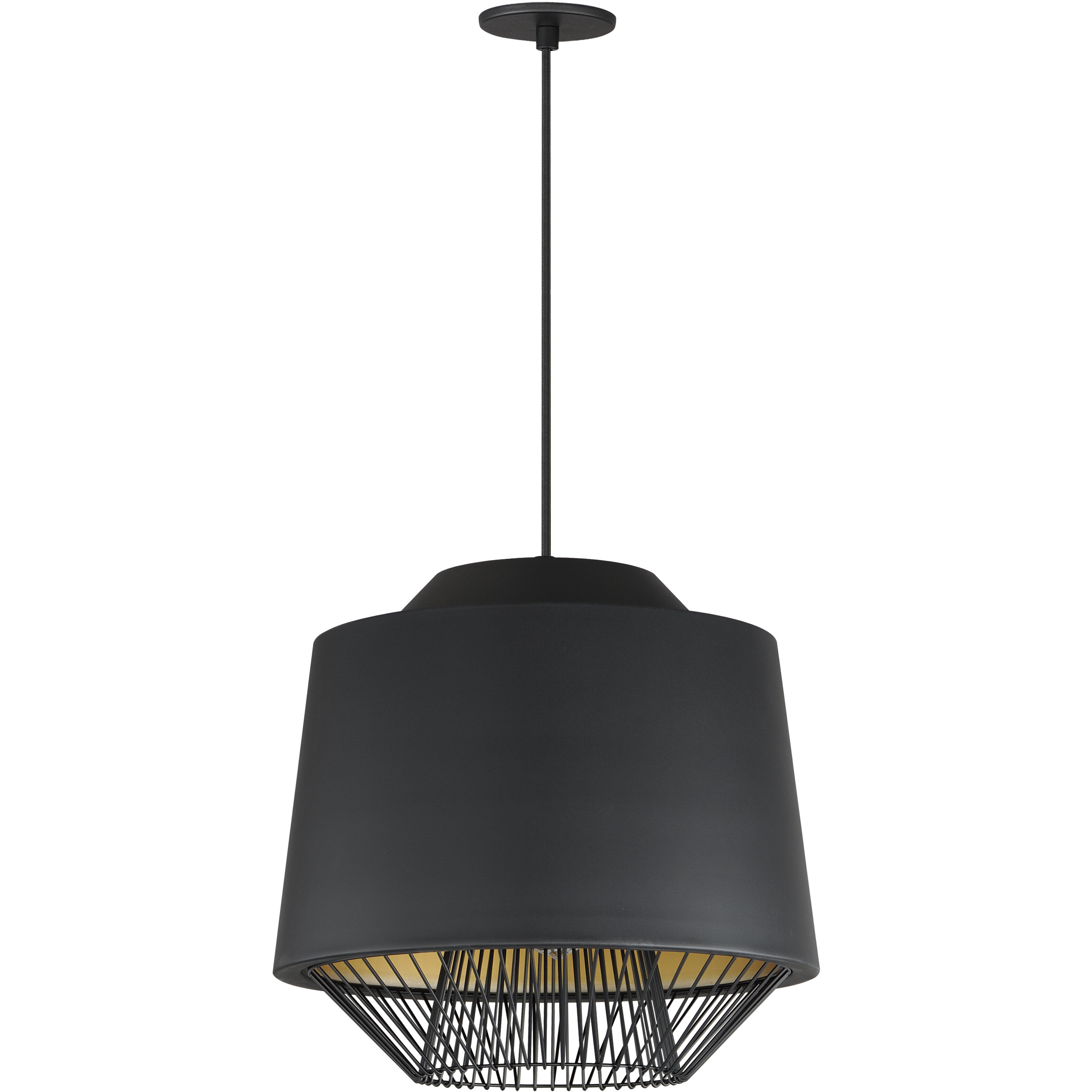 Phoenix LED 18.5 inch Black and Gold Single Pendant Ceiling Light in Black/Gold