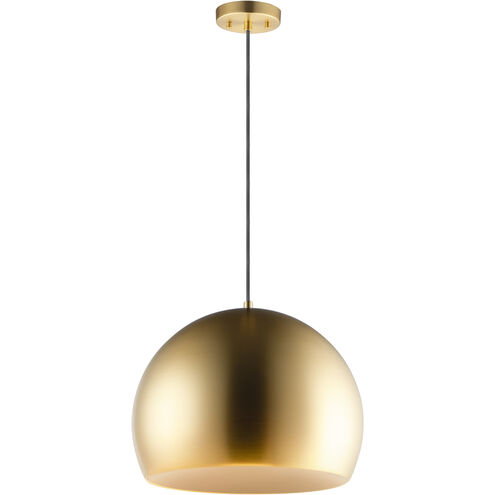 Palla LED 19.75 inch Satin Brass and Coffee Single Pendant Ceiling Light in Satin Brass/Coffee