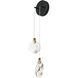 Pebble LED 4.75 inch Black and Polished Gold ADA Wall Sconce Wall Light in Clear Crystal