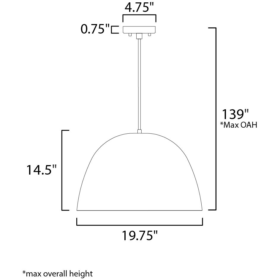 Palla LED 19.75 inch Satin Nickel and Black Single Pendant Ceiling Light in Black and Satin Nickel