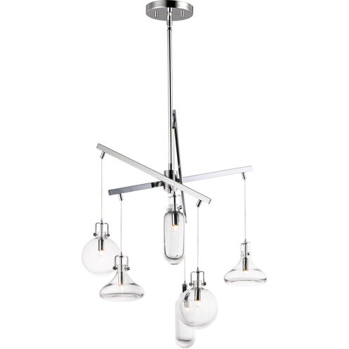 Kem 6 Light 24.5 inch Polished Chrome Multi-Light Pendant Ceiling Light