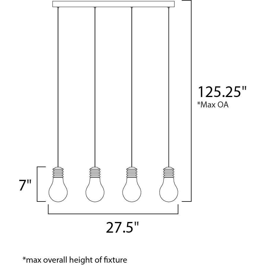 Edison Linear Pendant Ceiling Light