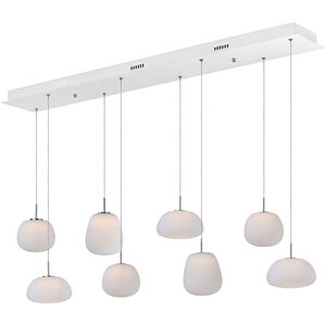Puffs LED 53 inch White Linear Pendant Ceiling Light