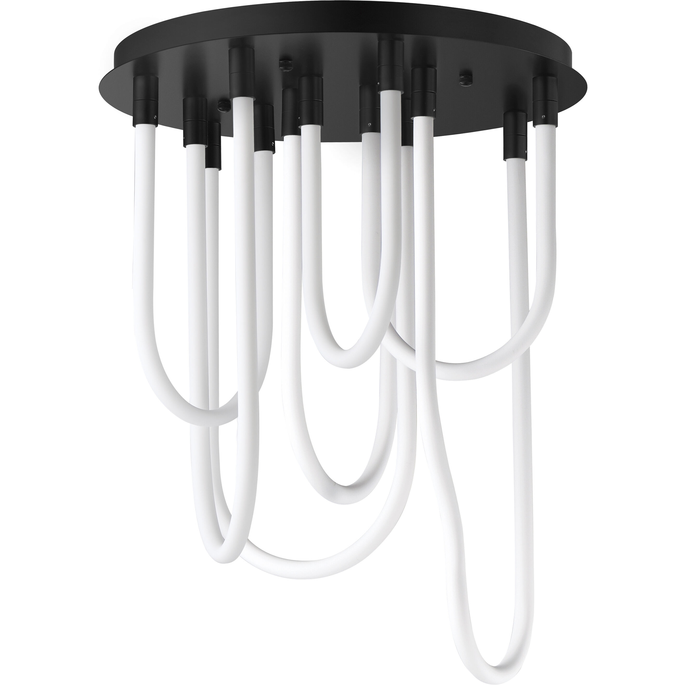 Soleil LED 20 inch Black Flush Mount Chandelier Ceiling Light