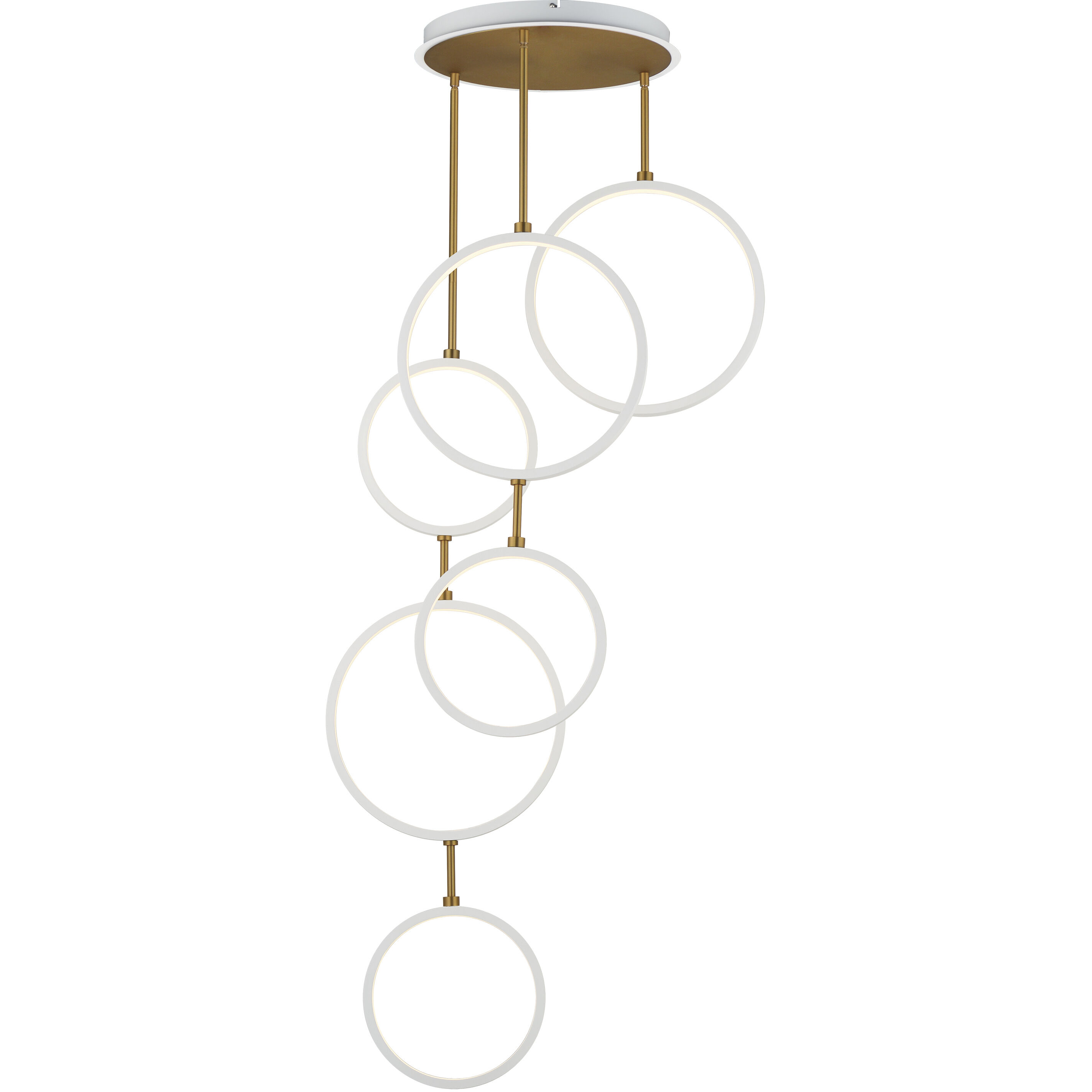 Hoopla LED 25 inch White and Gold Single Pendant Ceiling Light in White/Gold