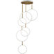 Hoopla LED 25 inch White and Gold Single Pendant Ceiling Light in White/Gold