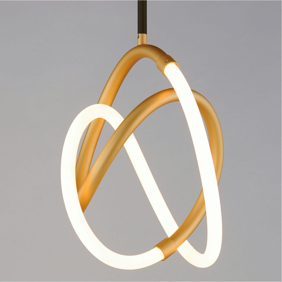 Mobius LED 10.5 inch Black and Gold Mini Pendant Ceiling Light
