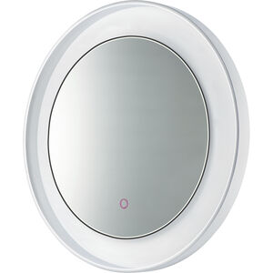 Floating 24 X 24 inch Polished Chrome/White Wall Mirror