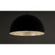 Hemisphere LED 24 inch Gloss Black and Aluminum Single Pendant Ceiling Light