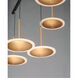 Saucer LED 28.5 inch Black and Gold Multi-Light Pendant Ceiling Light