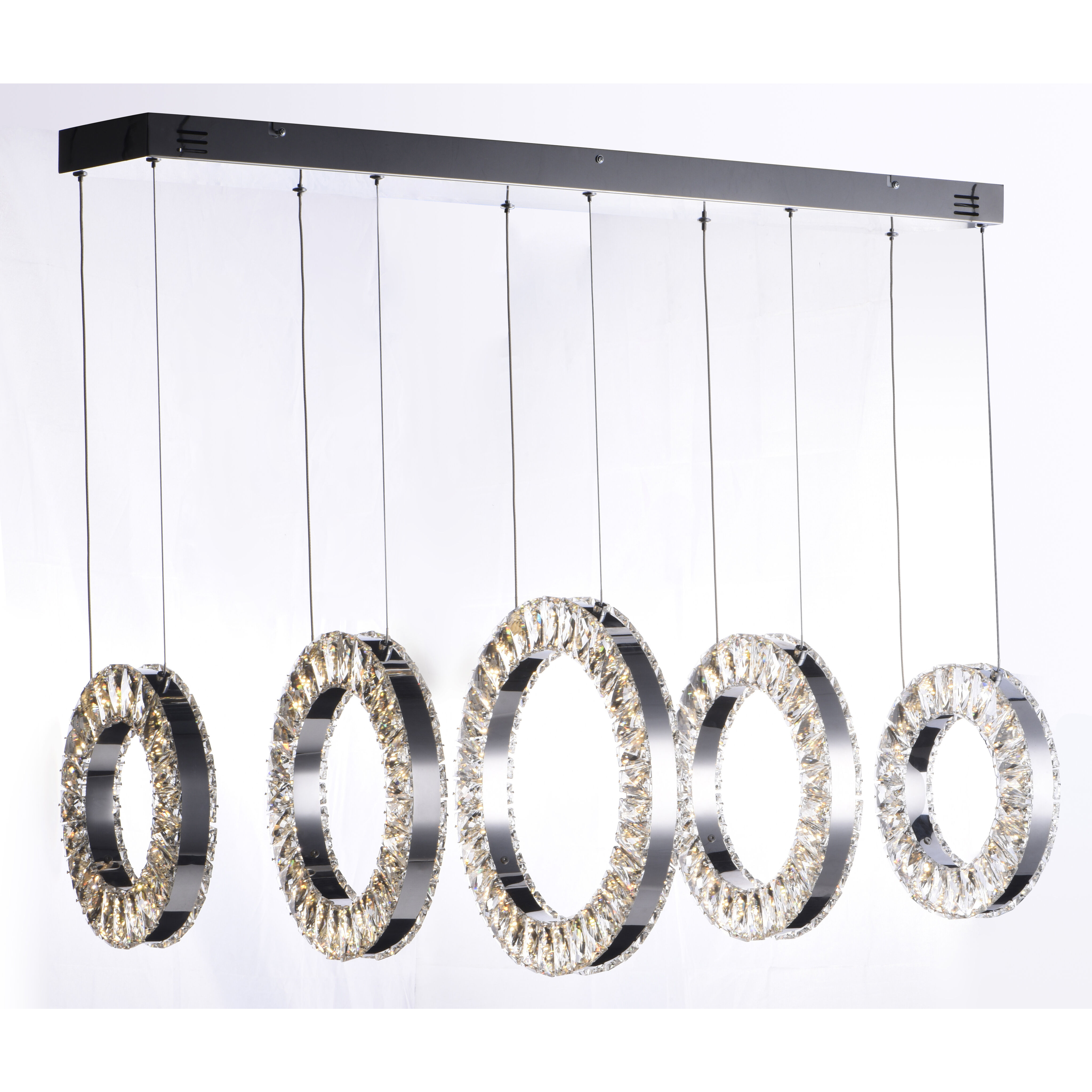 Charm LED 37.25 inch Polished Chrome Linear Pendant Ceiling Light