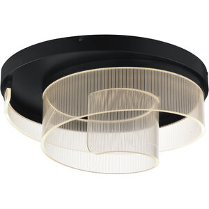 Sonata LED 19.75 inch Black Semi-Flush Mount Ceiling Light in Patterned Acrylic