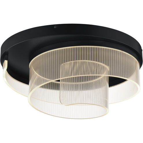 Sonata LED 19.75 inch Black Semi-Flush Mount Ceiling Light in Patterned Acrylic