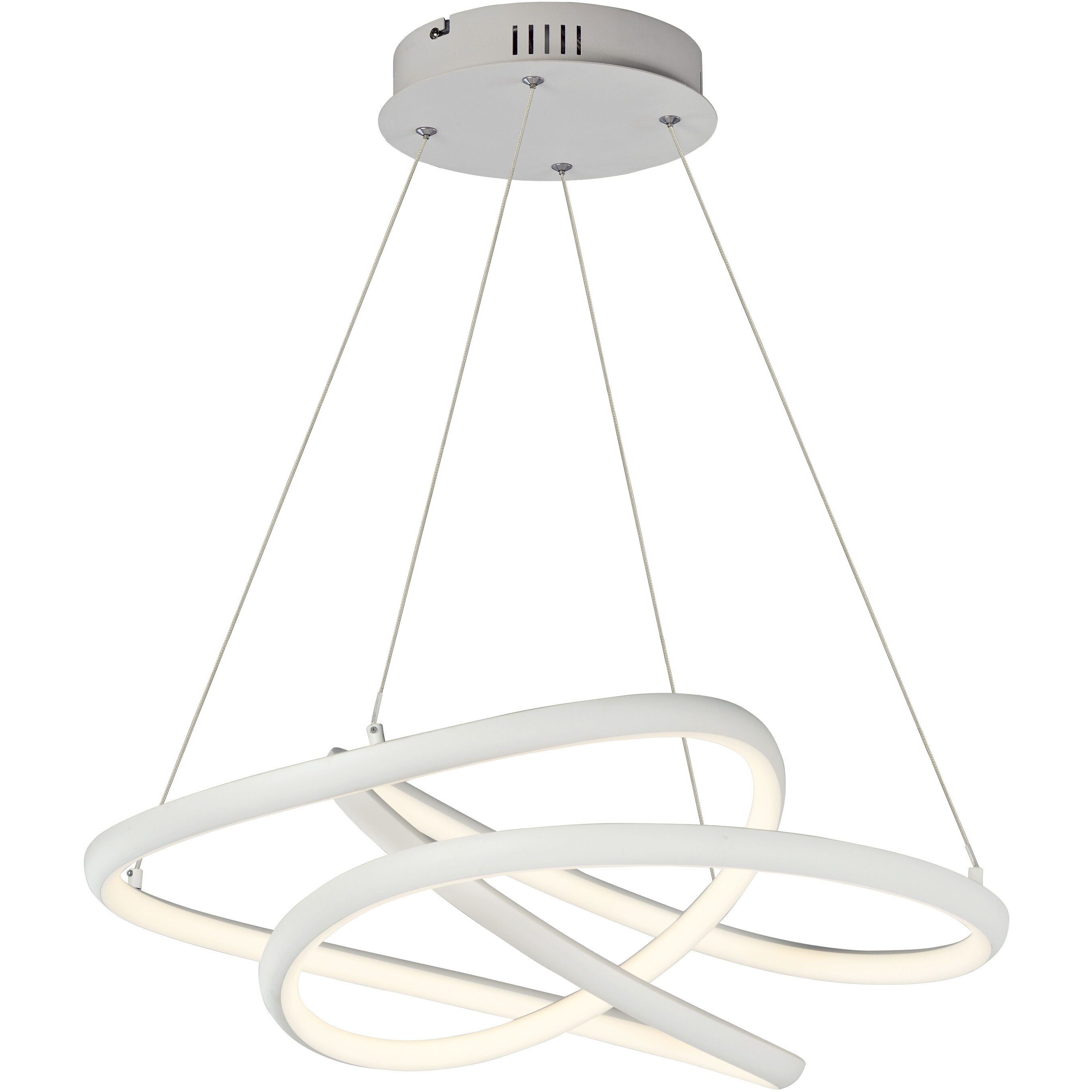 Twisted LED 24.5 inch Matte White Single Pendant Ceiling Light