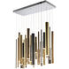 Flute LED 35.5 inch Multi-Plated Linear Pendant Ceiling Light