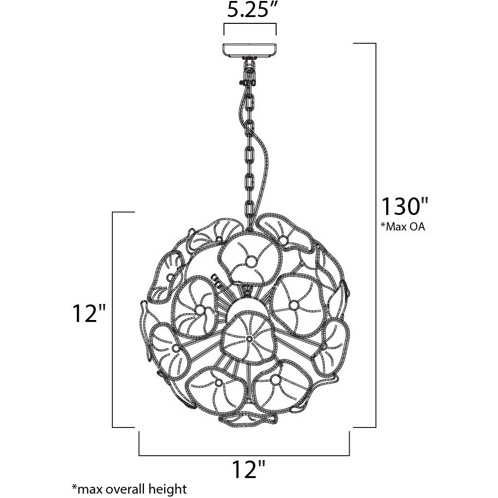 Fiori 8 Light 12 inch Polished Chrome Single Pendant Ceiling Light