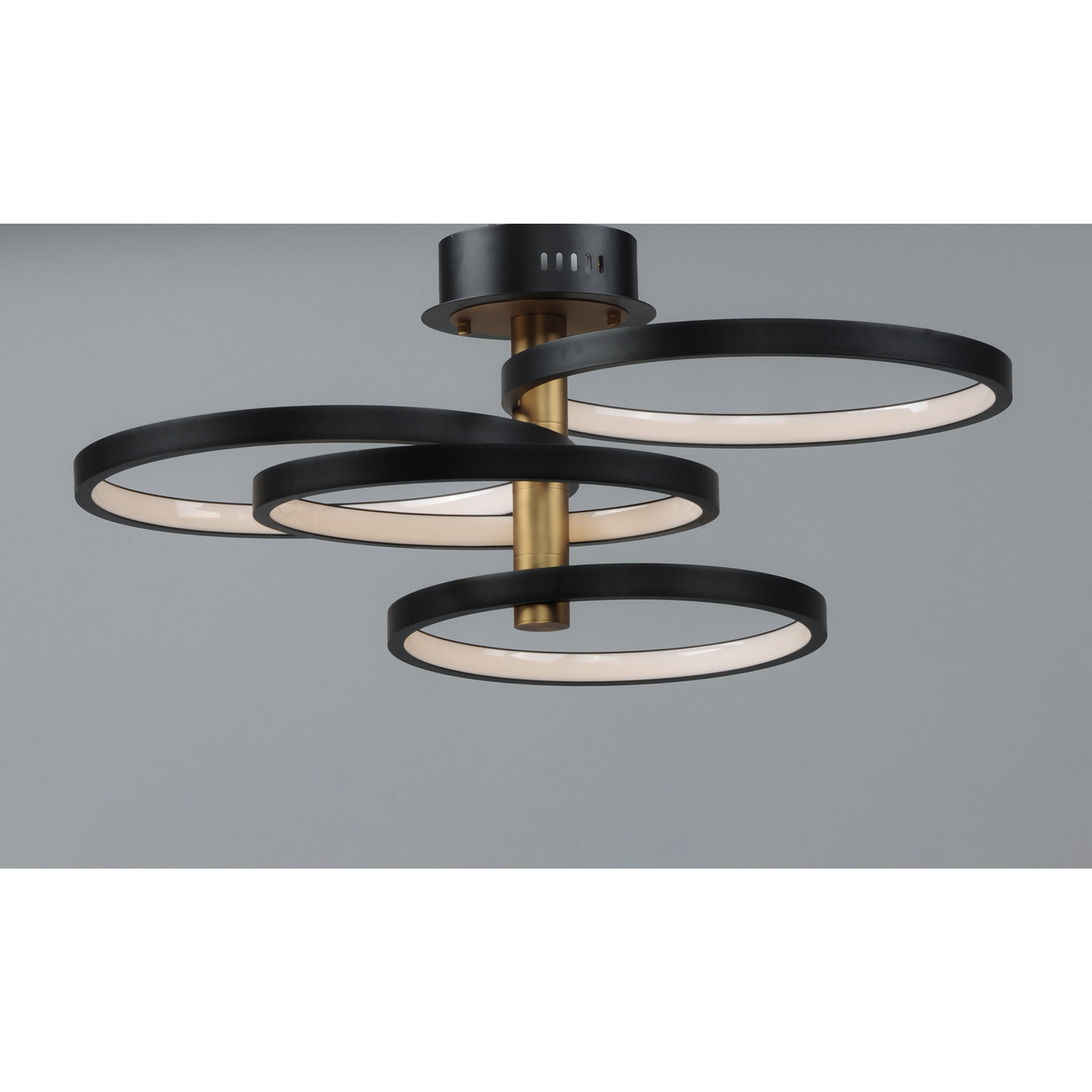 Hoopla LED 33.5 inch Black and Gold Multi-Light Pendant Ceiling Light