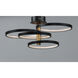 Hoopla LED 33.5 inch Black and Gold Multi-Light Pendant Ceiling Light