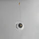 Amulet LED 8.5 inch Black and Natural Aged Brass Single Pendant Ceiling Light