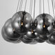Burst LED 35.25 inch Black Multi-Light Pendant Ceiling Light in Graduating Smoke