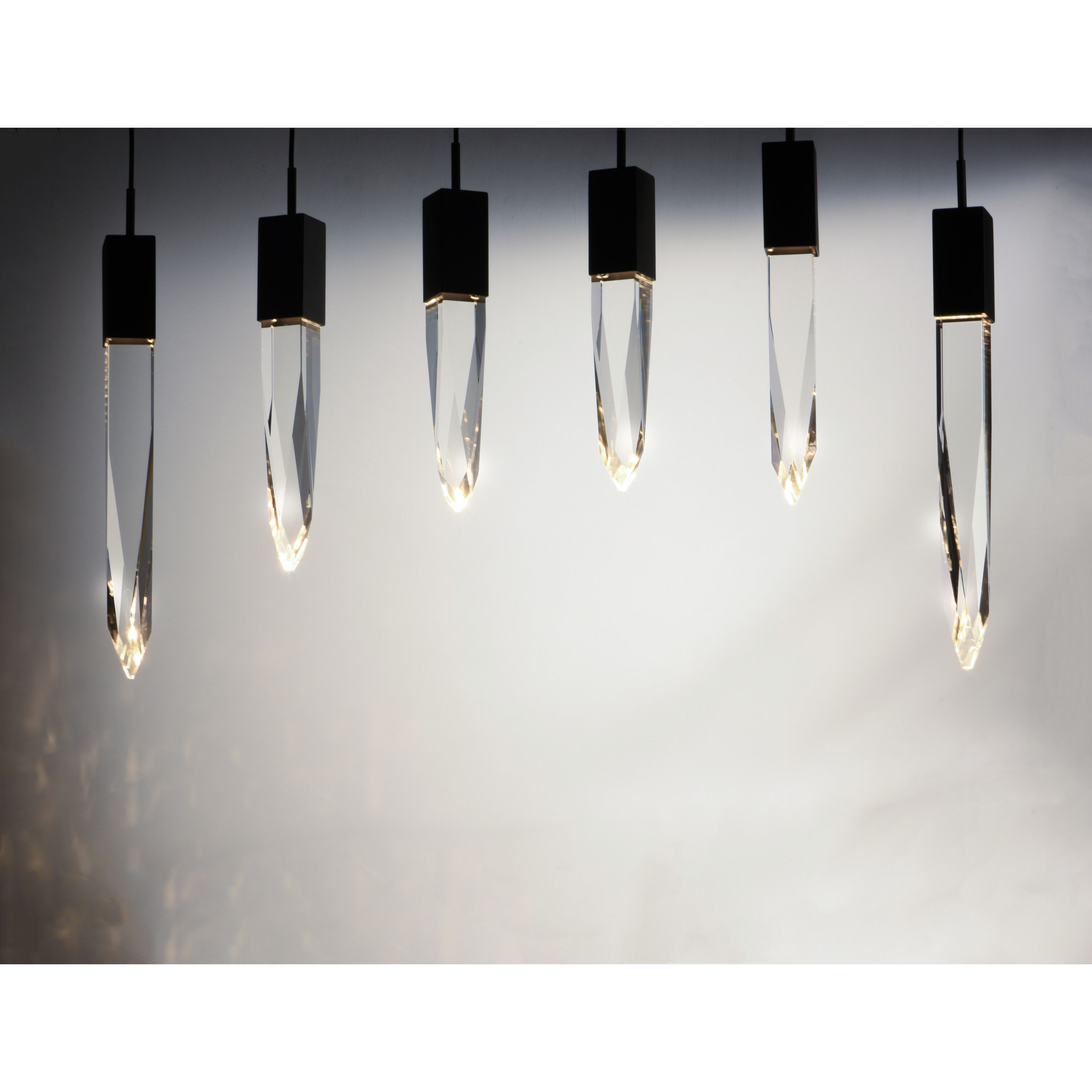 Quartz LED 39.25 inch Black Linear Pendant Ceiling Light