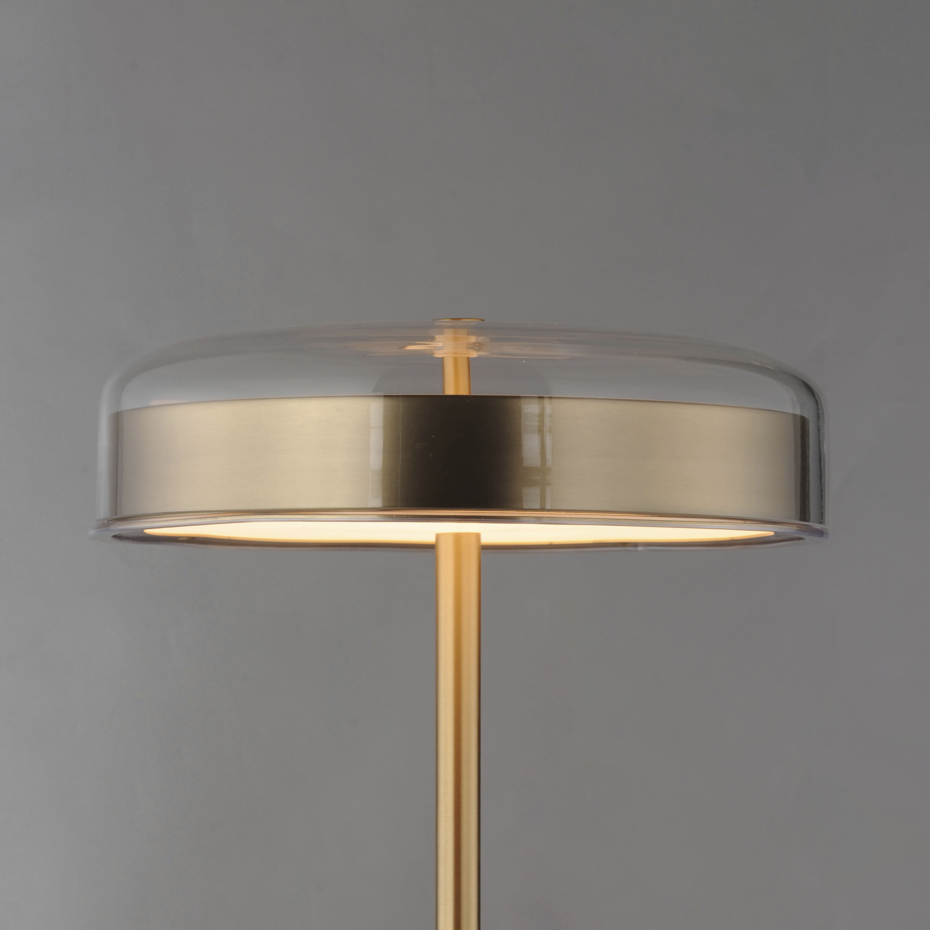 Voto 17.5 inch 8 watt Natural Aged Brass Table Lamp Portable Light in Clear