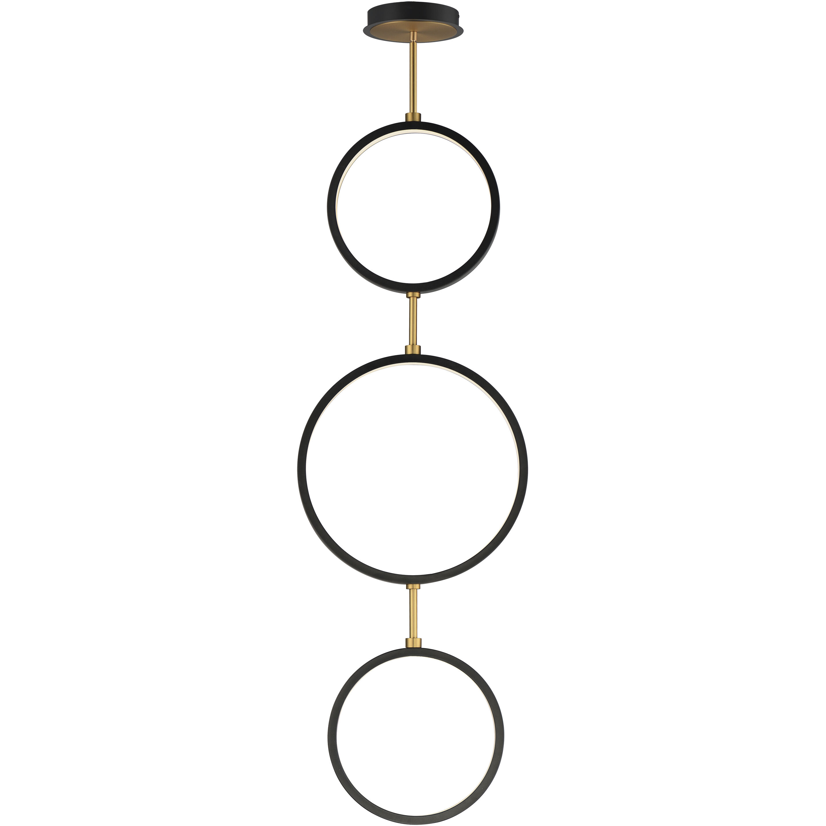 Hoopla LED 15.75 inch Black and Gold Multi-Light Pendant Ceiling Light in Black/Gold