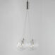 Burst LED 17 inch Satin Nickel Multi-Light Pendant Ceiling Light in Clear