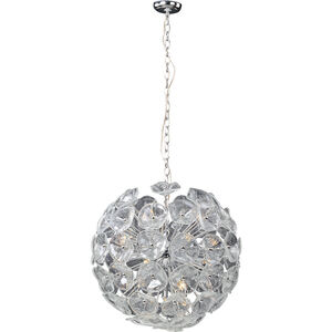 Fiori 20 Light 23 inch Polished Chrome Single Pendant Ceiling Light in Clear Murano