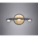 Button LED 11.75 inch Black and Gold Bath Vanity Wall Light