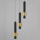 Reveal LED 11 inch Black and Gold Multi-Light Pendant Ceiling Light in Black/Gold