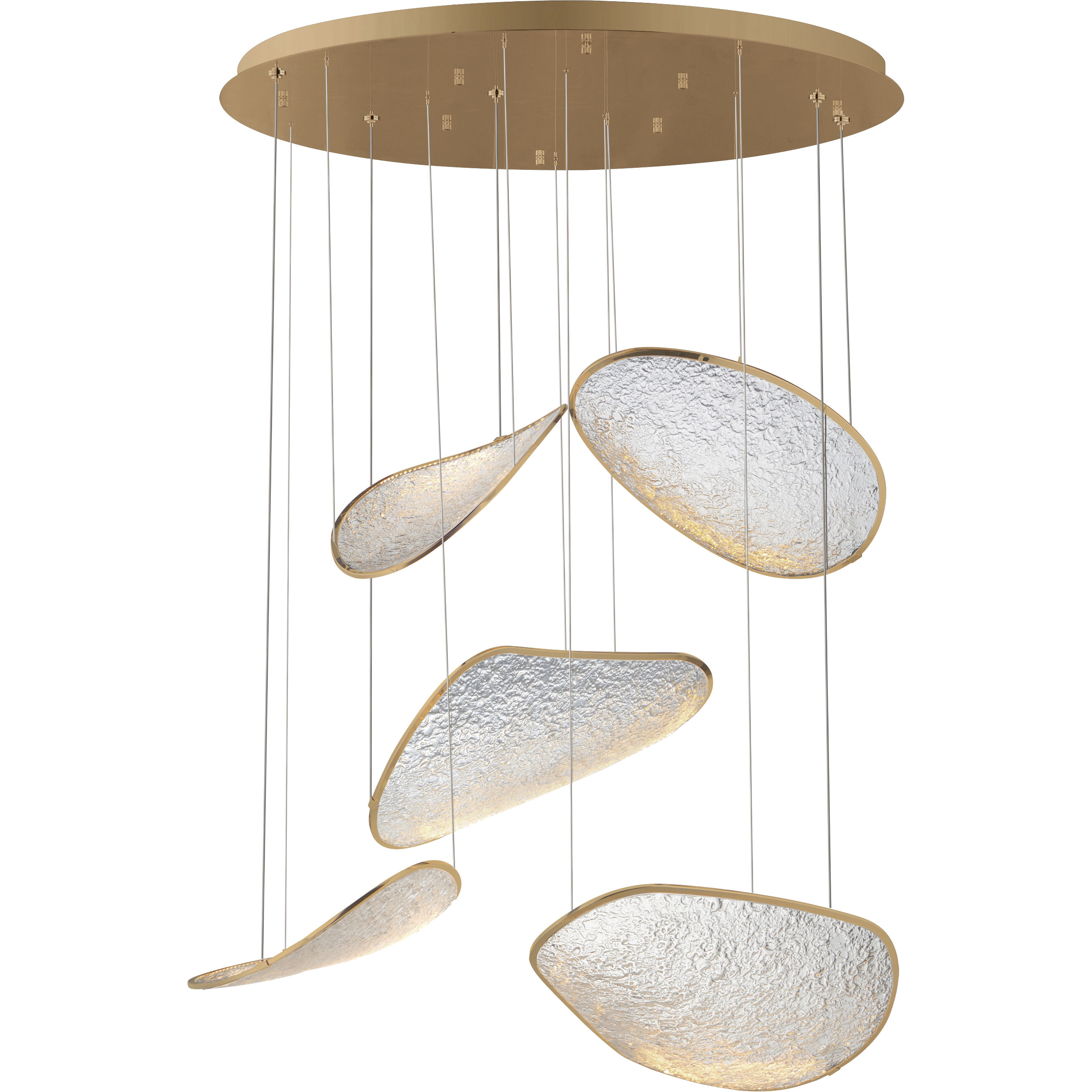 Moonscapes LED 39.5 inch Brushed Champagne Multi-Light Pendant Ceiling Light