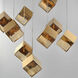 Ice Cube LED 33.5 inch French Gold Multi-Light Pendant Ceiling Light