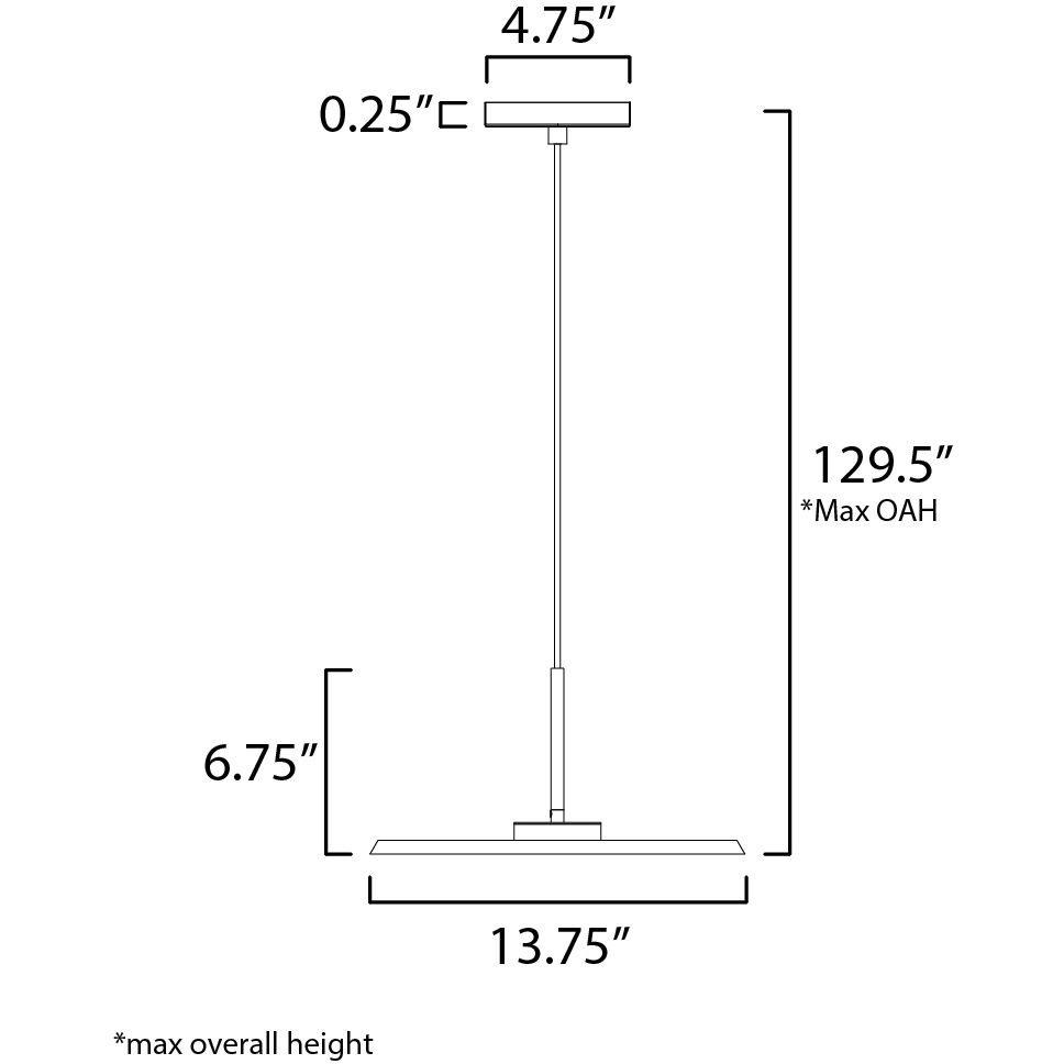 Berliner LED 13.75 inch Black Single Pendant Ceiling Light
