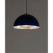 Hemisphere LED 24 inch Gloss Navy/Aluminum Single Pendant Ceiling Light in Gloss Navy and Aluminum