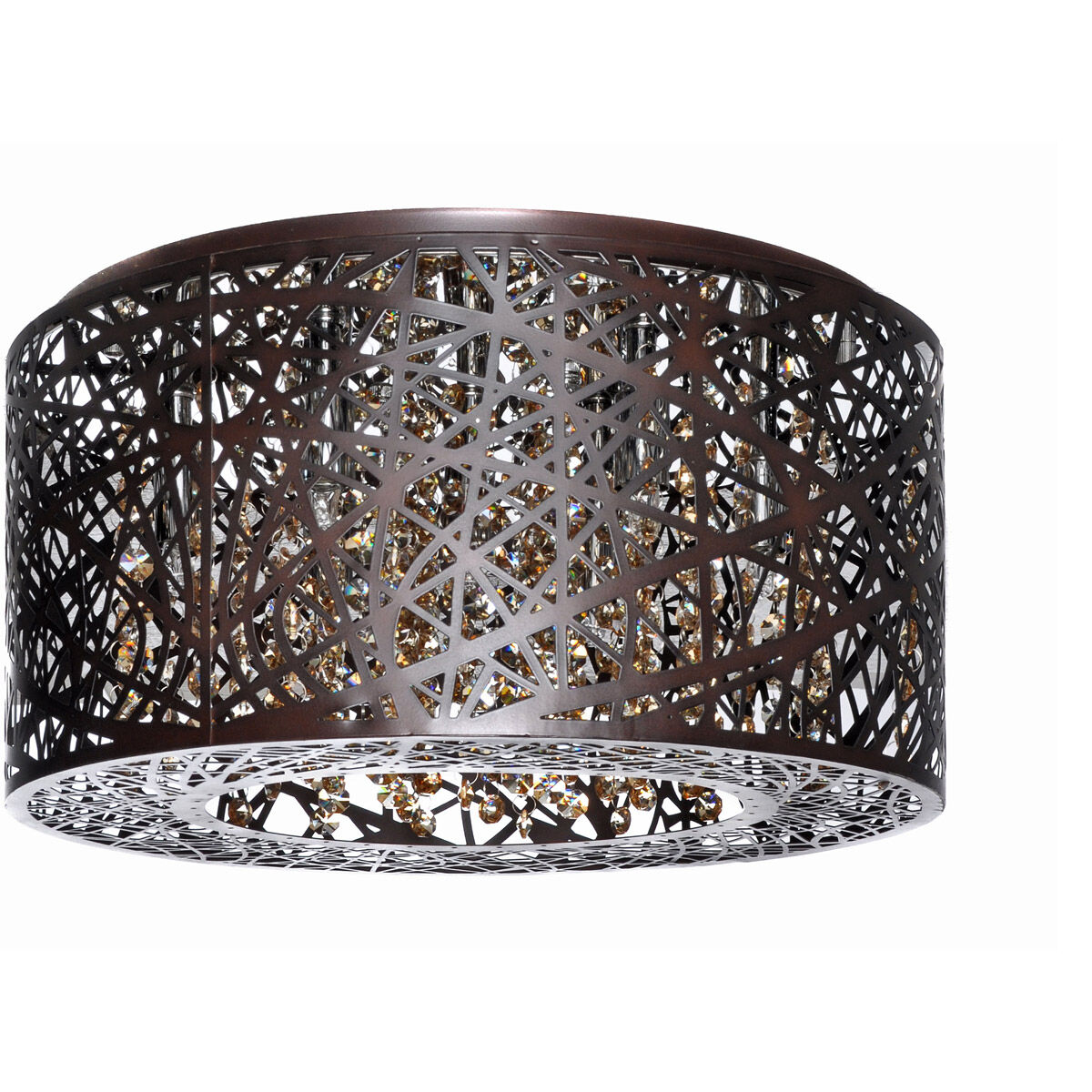 Inca 7 Light 15.75 inch Bronze Flush Mount Ceiling Light in Cognac