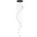 Dewdrop LED 33.75 inch Black Multi-Light Pendant Ceiling Light