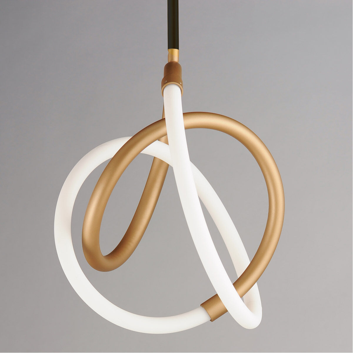 Mobius LED 10.5 inch Black and Gold Mini Pendant Ceiling Light