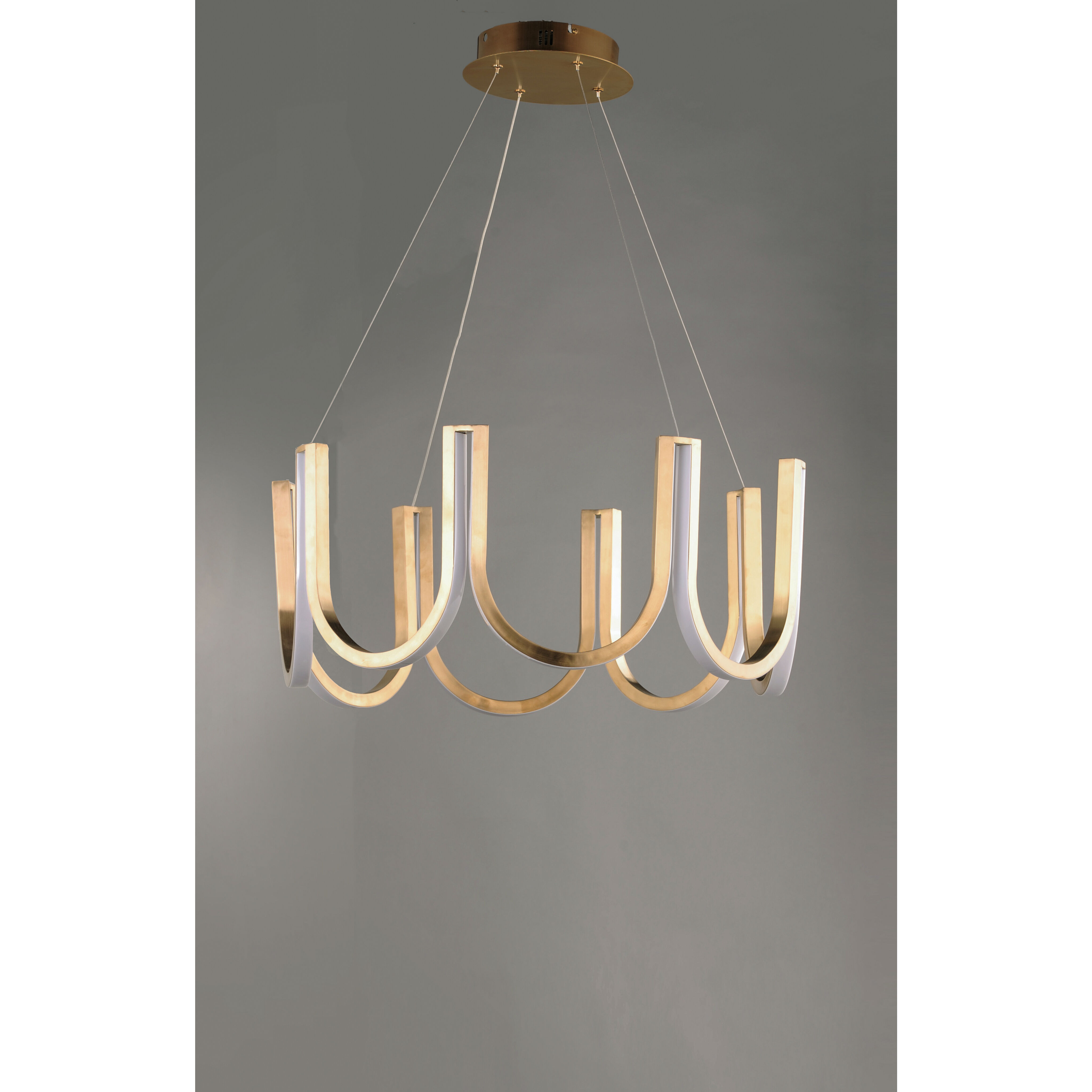 You LED 26.25 inch Brushed Champagne Single Pendant Ceiling Light