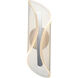 Manta Wall Sconce Wall Light in Polished Chrome, Clear Ribbed