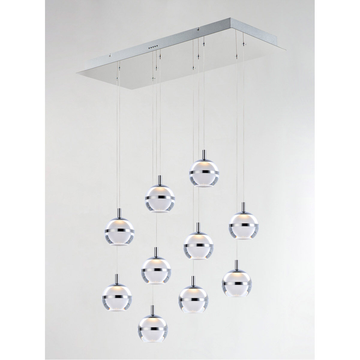 Swank LED 12.5 inch Polished Chrome Multi-Light Pendant Ceiling Light