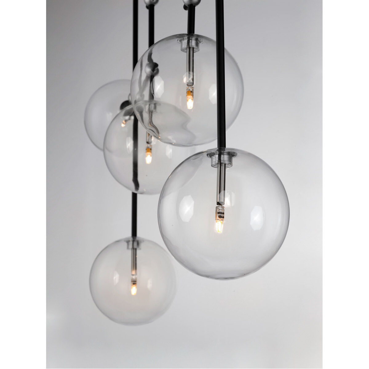 Global LED 6 inch Black and Satin Nickel Multi-Light Pendant Ceiling Light