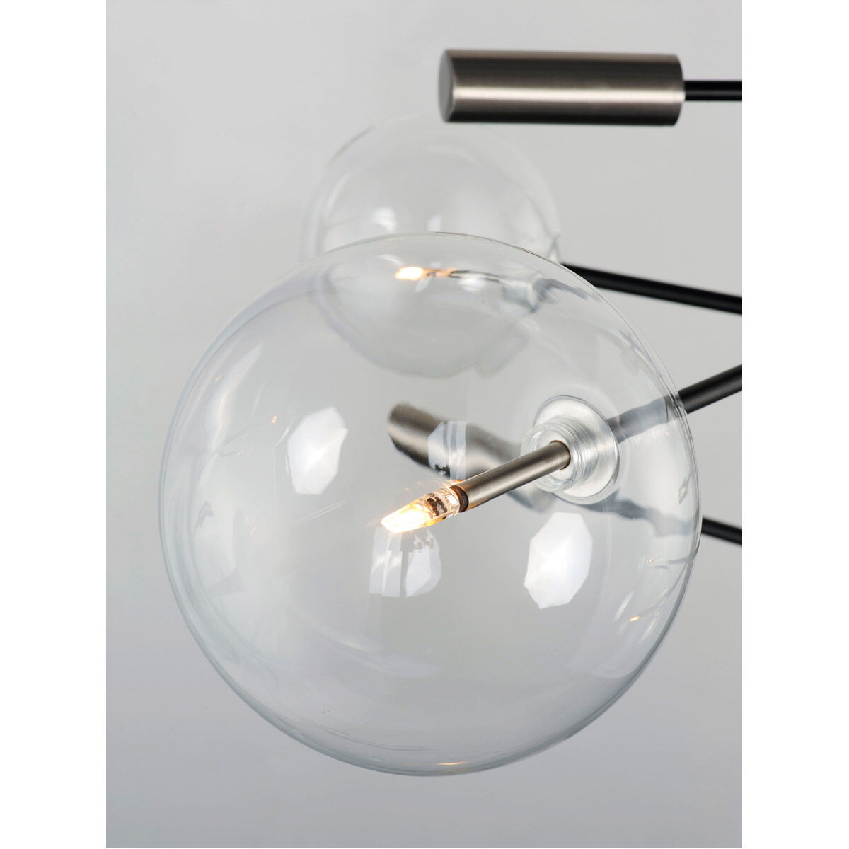 Global LED 35.5 inch Black and Satin Nickel Multi-Light Pendant Ceiling Light