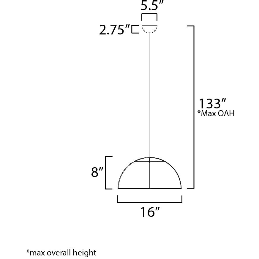 Wimbledon LED 16 inch Olive Single Pendant Ceiling Light