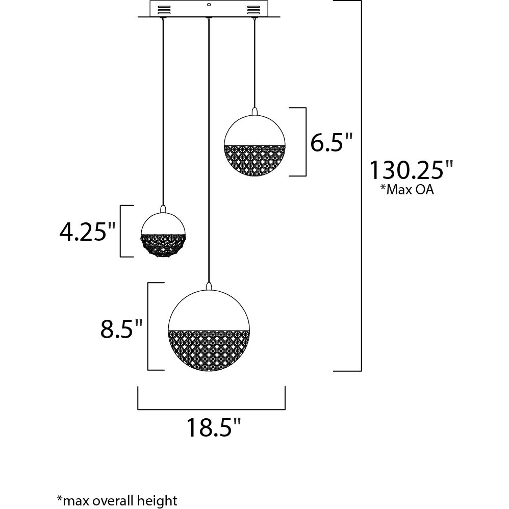Eclipse LED 18.5 inch Polished Chrome Single Pendant Ceiling Light