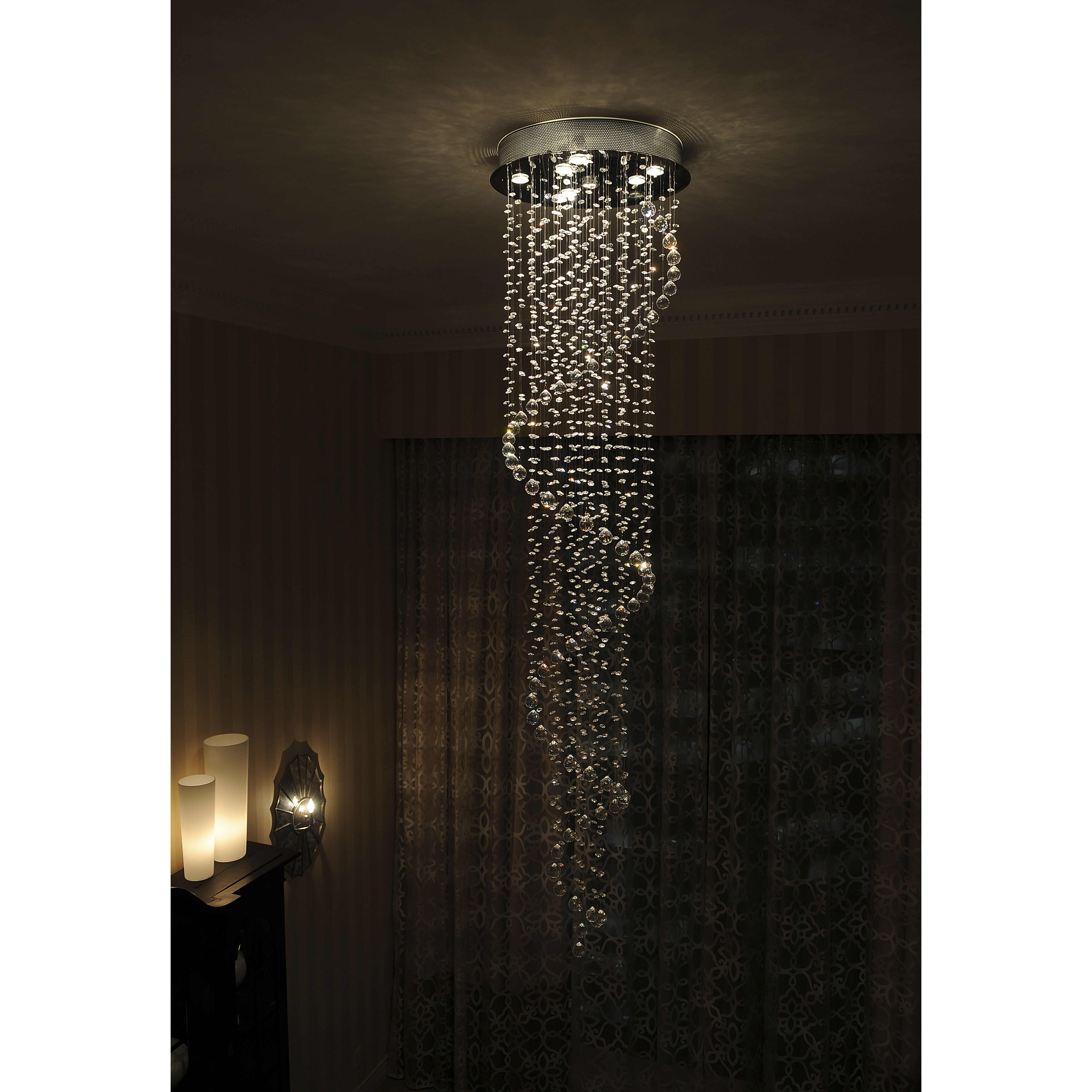 Cascada 9 Light 23.5 inch Polished Chrome Flush Mount Ceiling Light