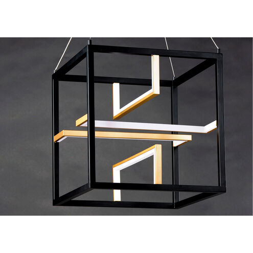 Chamber LED 23.75 inch Black and Gold Single Pendant Ceiling Light