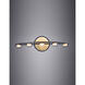 Button LED 23.75 inch Black and Gold Bath Vanity Wall Light